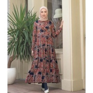 HL RAYA PRISHA MIDI DRESS HEAVEN LIGHTS GAMIS TUNIK BAJU HIJAB LEBARAN - PRISHA BRICK M