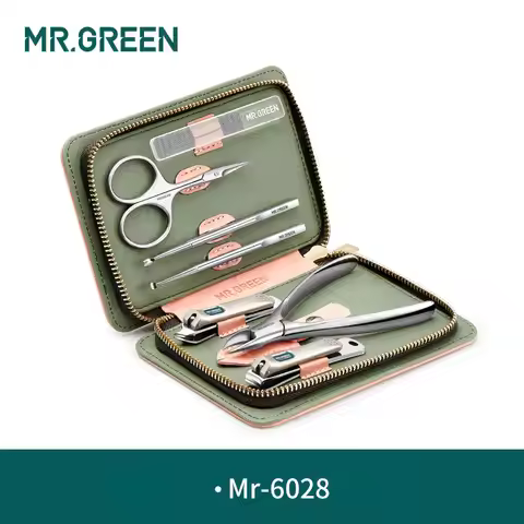 MR.GREEN 7 in1 Manicure Set Stainless Nail Clippers Cuticle Utility Manicure Set Tools Nail Care Gro