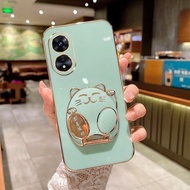 Oppo A58 4G A58 5G Soft Silicone TPU Case with Lucky Cat Stand