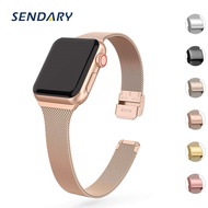 [HOT JUXXKWIHGWH 514] Slim Watch Band สำหรับ Apple Watch SE 7/6/5/4/3/2/1 38มม. 40มม. 41มม. สร้อยข้อมือโลหะสายคล้องคอ42มม. 44มม. 45มม. สายนาฬิกา