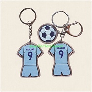 Acrylic Keychain Football Club Jersey Model With HAALAND Player Name