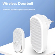 Wireless Doorbell Smart Home 200m Long Distance Remote Control Multi-tone Welcome Door Bell Volume Adjustment EU US Plug White
