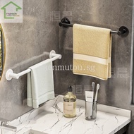 Towel Rack Alumimum Bath Towel Rack Punch-Free Bathroom Towel Rod Storage Rack Wall-Mounted Bathroom Towel Rack Haba