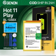 【Free Tools+Adhesive】Genon Battery for Infinix Hot 11 Play Battery BL-58BX 6000mAh Bateri New 0 Cycl