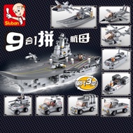Sluban Aircraft Carrier M38 - B0537 9 in 1 Brick Toy Model Kit