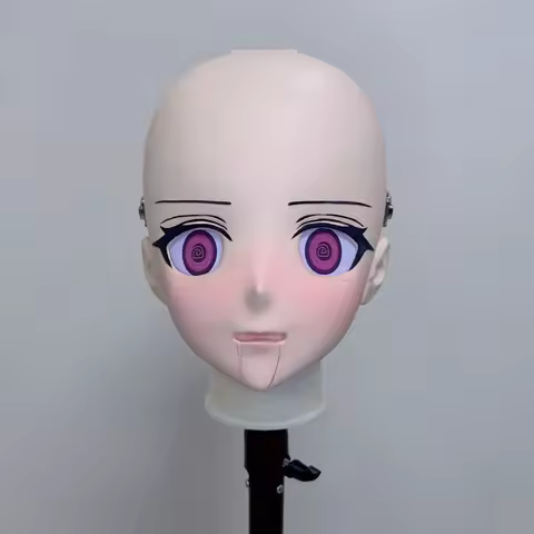 Customize Character Boy/Bily Kigurumi Half Head with Lock Anime Cosplay Kigurumi Mask COS Headgear