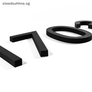 STE Address Big Modern Door Alphabet Floag House Number Letters Sign #0-9 Black Numbers 125mm 5 in Home Outdoor SG