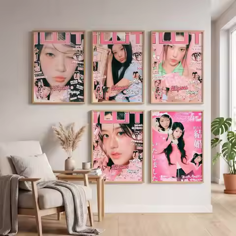Music Korean Kpop I-illit Classic Anime Poster Self-adhesive Art Waterproof Paper Sticker Coffee Hou