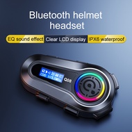 New Arrival Wireless Bluetooth 5.3 Helmet Headset with LCD Display Q08 Hands-free Call Phone Kit Motorcycle IPX6 Waterproof Earphone MP3 Music Player Speaker for Moto