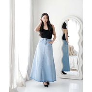 C5X Jeans - Juno Women's Non-Stretch Jeans Skirt Plain Retro Blue A-Line Skirt/ 7914