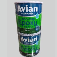 Avian Non-Sag Epoxy Glue 2 Components Resin 400 Grams and Harderner 400 Grams Putty for Concrete, Ir