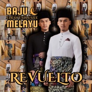 Baju Melayu Revuelto Elrah Exclusive BAJU RAYA White Black Dark Grey Grey Silver Putih Hitam Nikah