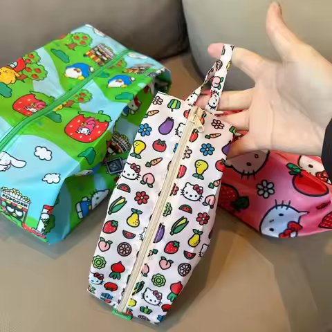 sanrio hello kitty cute three-piece storage bag cartoon set travel portable packing bag lingerie sho