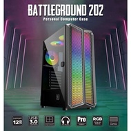 Pc Case Casing Simbadda Battleground 202 Black BG202 ATX Gaming Case BG-202 BG 202