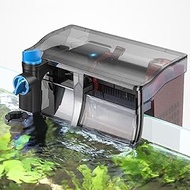 TEPU 5W U-V Hang on Back Aquarium Filter, 10-30 Gallon 130GPH Fish Tank Filters Suitable for Fresh and Salt Water