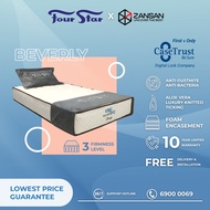 Four Star Beverly Aloe Vera Luxury Knitted Ticking &amp; Foam Encasement Mattress  / 10 Years Limited Warranty  / Single / Super Single / Queen / King size with optional bed frame  / FREE DELIVERY