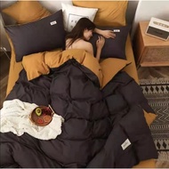 4in1 Set 2Tone Bedsheet Revirsible Color Bedsheet 2PCS.Pillowcase 1PC.Fitted Sheet 1PC.Duvet Cover
