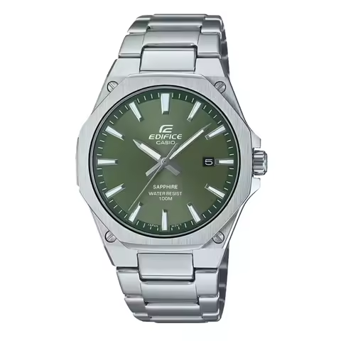 CASIO EFR-S108D Slim Men Watch, Stainless Steel, Sapphire Glass, 100M Waterproof Business Analog Qua
