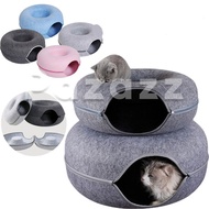 PaaaPet Tunnel Cat Tunnel Playground Donut Cat Bed Nest Rabbit Tunnel Pet Tunnel Toy Nest Removable 