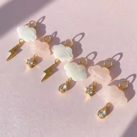 Charms Golden Cloud Lightning Star Shoes Charm Cute Aesthetics Shoes Accessories Decoration DIY Girl