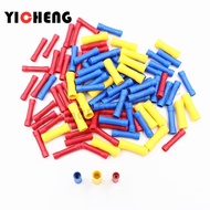 100Pcs/50pcs BV1.25 BV2 BV5.5  Insulated Butt Connector Electrical Automotive Cable Wire Crimp Termi