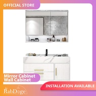 Rabdoge Bathroom Marble Basin Wall Cabinet With Mirror Cabinet