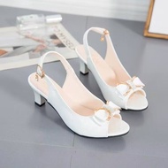 Plus Size 35-42 One-Word Buckle ThIck Heels Women High Heels