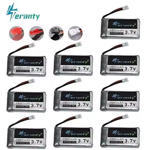 3.7v 1800mAh Rechargeable Battery for KY601S SYMA X5SW X5 M18 H5P 903052 3.7v Lipo battery XH2.54 Pl