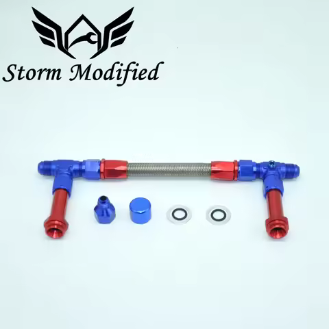 8 AN Holley 4150 Dual Feed Fuel Line Kit Carb Black Fittings Braid AN8