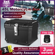 【New】45L Box Motorcycle Top Box Aluminium Motorcycle Kotak Motosikal Peti Motorcycle Accessories Box Motor Belakang full set