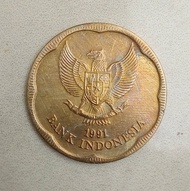 Koin uang logam kuningan tahun 1991 Rp 500 gambar melati