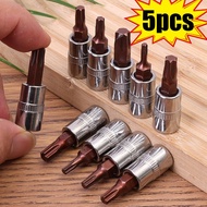 5Pcs/Set 1/4 Inches Screwdriver Head Hand Tools Durable Alloy Steel Drive Socket Wrench Adapter Home