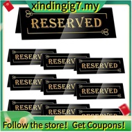 【】Waterproof, Double-Sided Acrylic Reserved Table Signs-10PCS 6x2x1.6 in Table Tent-Seated Table Ind