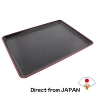 Ishida Made in Japan Serving Tray "Ebisu" — Kuro-Tenshu (black with red) — Size 1 shaku 2 sun (35.7 