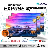 EXPOSE Smart Bluetooth TV 32/43/50 inches on sale，Android Full HD LED Slim Flat Screen 4K(Android 12, Netflix, Youtube, Chromecast, ISDB)with GIFT TV Wall Mount Wall Bracket
