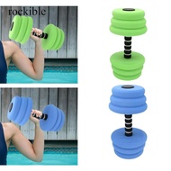 rockible Aquatic Dumbbells Swim Barbell Lightweight Portable Water Dumbbells for Swimming