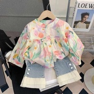 kemeja budak perempuan kids blouse Gadis 2025 baju musim bunga bayi perempuan kemeja barat kanak-kan