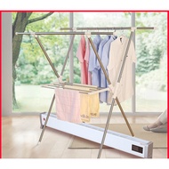 S-T💗Jingeyu Stainless Steel Laundry RackXType Floor Folding Indoor Radiator Drying Rack Skirting Line Heater Hanger 63 F