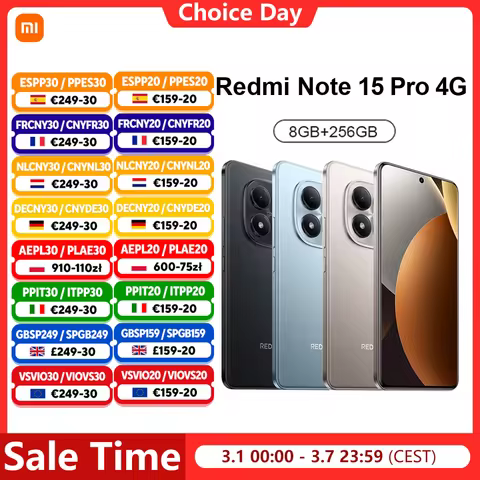 Xiaomi Redmi Note 15 Pro 4G Smartphone NFC MTK Helio G200-Ultra 6.77" 120Hz Display 200MP OIS, 45W C