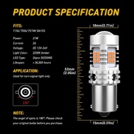 AUXITO 2Pcs 1156 BAU15S PY21W No Hyper Flash 1156 P21W Ba15S 3020Smd Led Bulb For Day Running Light