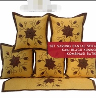 set sarung bantal sofa kain blacu kuning bordir batik truntum sarungbantal kursi tamu