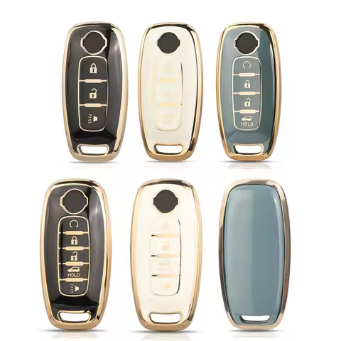 Jingyuqin 3/4/5 Buttons Soft TPU Car Key Case For Nissan Rouge Kicks Pathfinder j12 Ariya Altima Rog