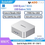 AOOSTAR MACO MINI PC AMD Ryzen 7 H 255 2*DDR5 5600MHz 2*PCIe4.)*4 2*USB4 OCulink 2*2.5G Lan Windows 