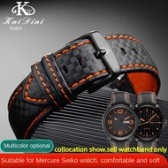 For Omega Breitling SEIKO Citizen Leather Watchb 20 22 24Mm Red Orange Cowhe Men Soft Butterfly Clasp Watch Strap