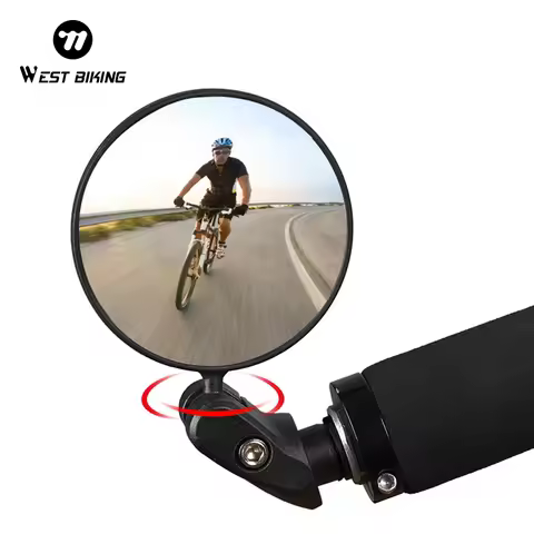 WEST BIKING Bicycle Rearview Mirror Adjustable Rotate Wide-Angle Cycling Handlebar Rear View Mirrors