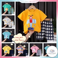 HB 【TS】Tshirt+Seluar Budak Lelaki Shorts Anakku Korean Style Kids Boys Girls Summer Set Ready Stock 