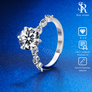 RoyStone - Cincin Wanita Moissanite Sertifikat GRA Original Lapis Emas - Eleanore Ring