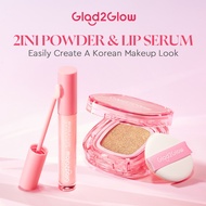 Glad2Glow 2 In 1 Skincare Set Perfect Cover Cushion Foundation Lip Serum/Cleanser/Moisturizer Makeup