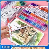 Hightune Color Markers Set 24/36/60/100/120 Markers Brush Pen Double Tip Markers Set Markers Drawing