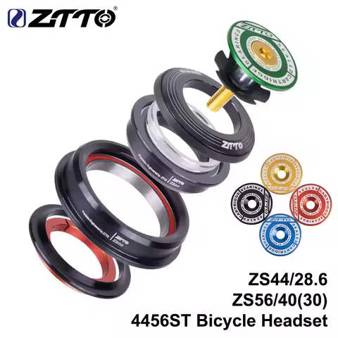 ZTTO 4456ST MTB Bike Road Bicycle Headset 44mm 56mm CNC 1 1/8"-1 1/2" 1.5 Tapered 28.6 Straight Tube